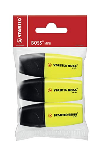 Textmarker - STABILO BOSS MINI - 3er Pack - gelb von STABILO