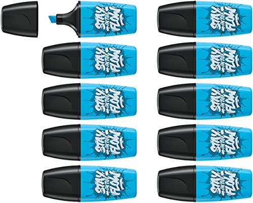 Textmarker - STABILO BOSS MINI by Snooze One - 10er Pack - blau von STABILO