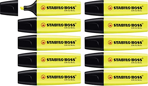 Textmarker - STABILO BOSS ORIGINAL - 10er Pack - gelb von STABILO