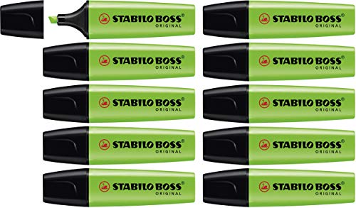 Textmarker - STABILO BOSS ORIGINAL - 10er Pack - grün von STABILO
