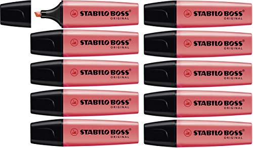 Textmarker - STABILO BOSS ORIGINAL - 10er Pack - rot von STABILO