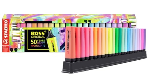 STABILO - Textmarker - BOSS ORIGINAL - 23er Tischset - mit 9 Leuchtfarben & 14 Pastellfarben von STABILO
