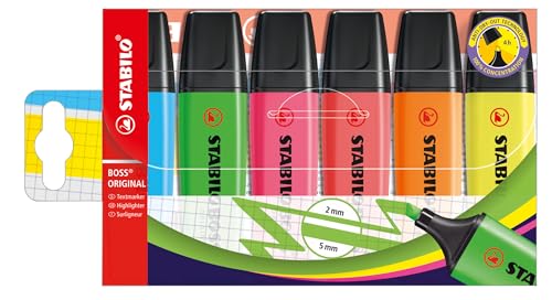 STABILO - Textmarker - BOSS ORIGINAL - 6er Pack - mit 6 verschiedenen Farben STABILO - Textmarker - BOSS ORIGINAL - 6er Pack - mit 6 verschiedenen Farben von STABILO