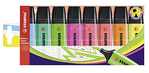 Textmarker - STABILO BOSS ORIGINAL - 8er Pack - mit 8 verschiedenen Farben Textmarker - STABILO BOSS ORIGINAL - 8er Pack - mit 8 verschiedenen Farben von Aeuln