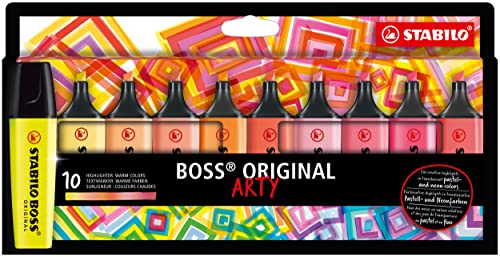 Textmarker - STABILO BOSS ORIGINAL - ARTY - 10er Pack - mit 10 verschiedenen Farben von STABILO