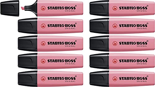 Textmarker - STABILO BOSS ORIGINAL Pastel - 10er Pack - Kirschblütenrosa von STABILO