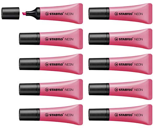 Textmarker - STABILO NEON - 10er Pack - pink von STABILO