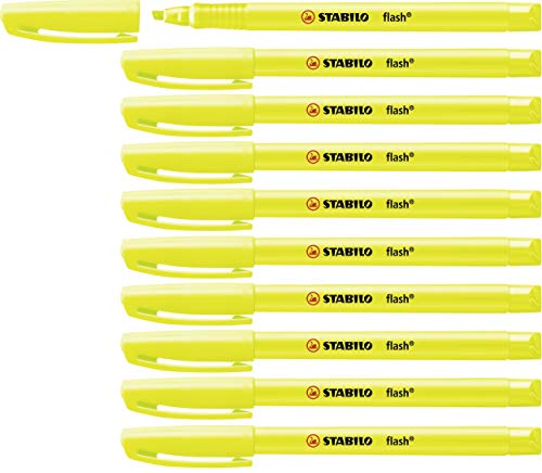 Textmarker - STABILO flash - 10er Pack - gelb von STABILO