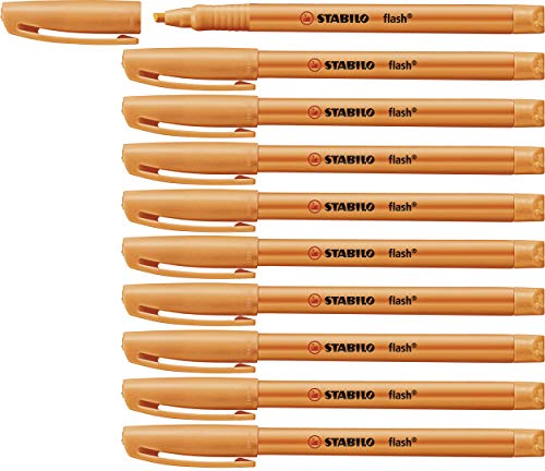 Textmarker - STABILO flash - 10er Pack - orange von STABILO