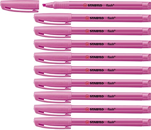 Textmarker - STABILO flash - 10er Pack - pink von STABILO