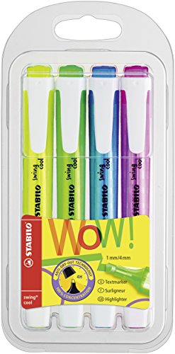 STABILO - Textmarker - swing cool - 4er Pack - gelb, grün, blau, pink STABILO - Textmarker - swing cool - 4er Pack - gelb, grün, blau, pink von STABILO