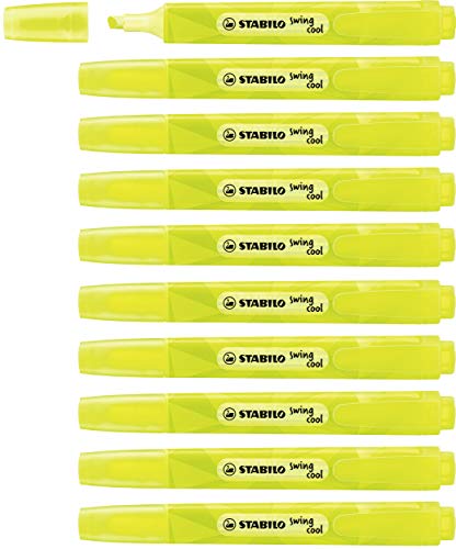 Textmarker - STABILO swing cool Colormatrix - 10er Pack - gelb von STABILO