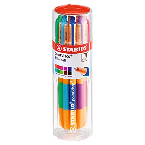 Tintenroller - STABILO pointVisco - 10er Drum - mit 10 verschiedenen Farben von STABILO