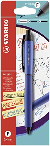 Tintenroller mit Druckmechanik - STABILO PALETTE - Strichbreite F (0,4 mm) - Einzelstift - blau von STABILO