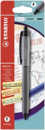 Tintenroller mit Druckmechanik - STABILO PALETTE - Strichbreite F (0,4 mm) - Einzelstift - schwarz von STABILO