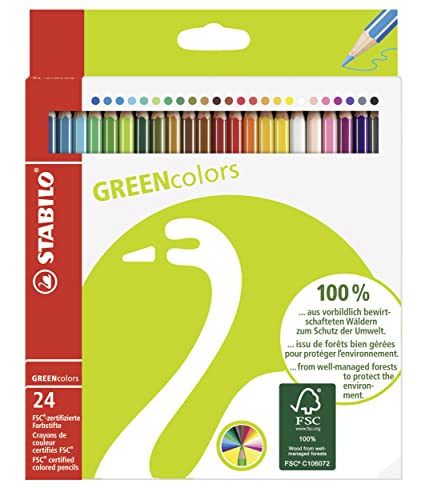 Umweltfreundlicher Buntstift - STABILO GREENcolors - 24er Pack - mit 24 verschiedenen Farben von STABILO
