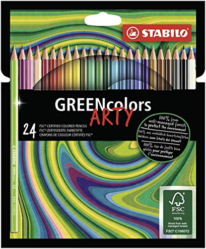 Umweltfreundlicher Buntstift - STABILO GREENcolors - ARTY - 24er Pack - mit 24 verschiedenen Farben von STABILO