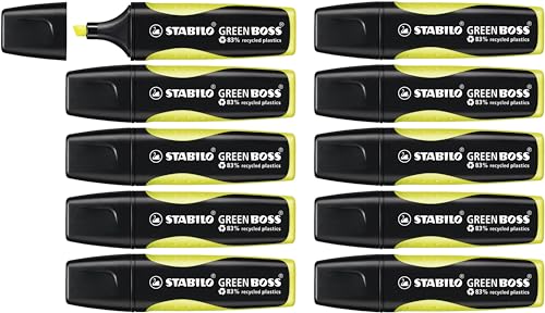 Umweltfreundlicher Textmarker - STABILO GREEN BOSS - 10er Pack - gelb von STABILO