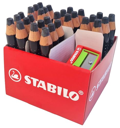 Whiteboard- und Flipchartmarker - STABILO MARKdry - 30er Box mit 2 Spitzer - schwarz von STABILO