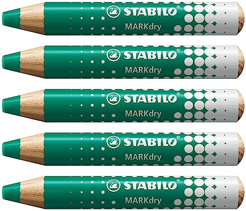 Whiteboard- und Flipchartmarker - STABILO MARKdry - 5er Pack - grün von STABILO