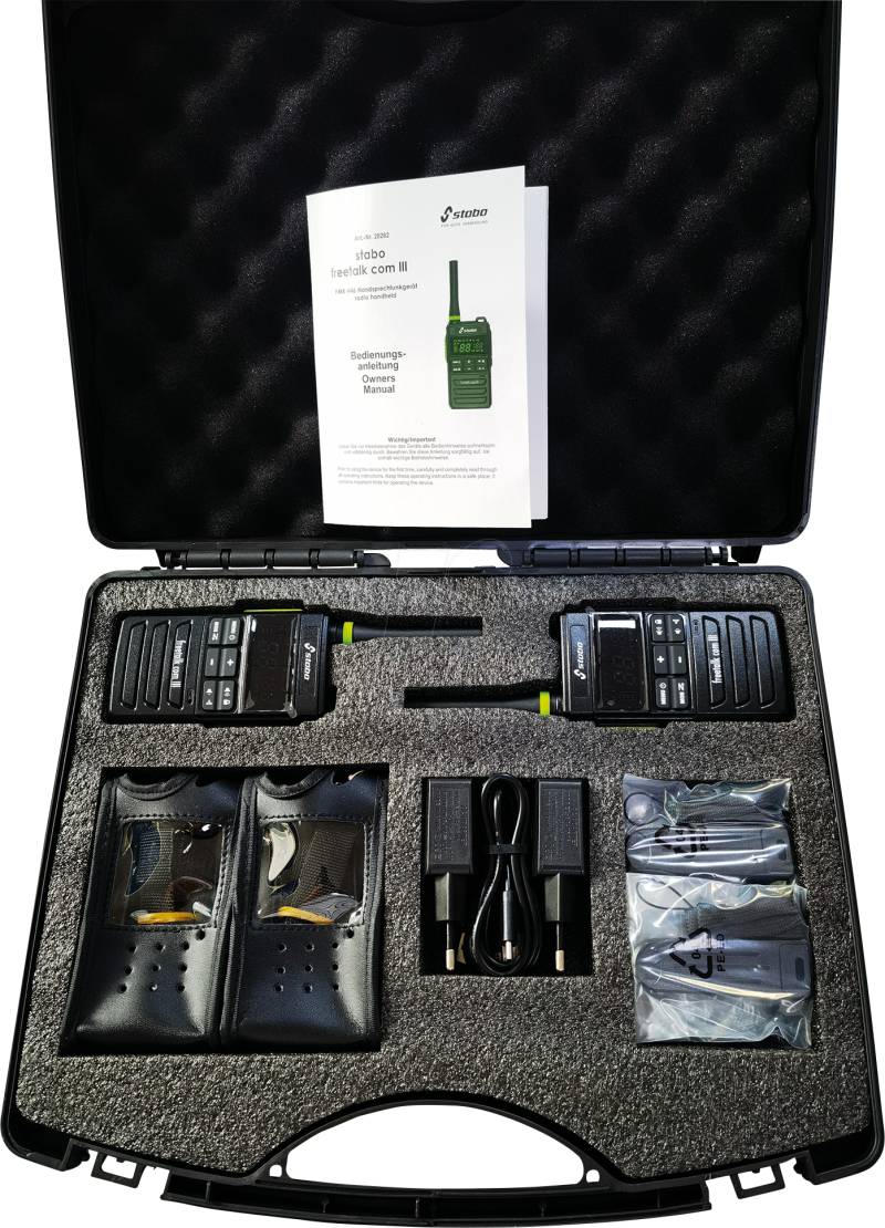 STABO 20263 - PMR Funkgerät, FunKoffer, 2-er Set, IP54, schwarz von STABO