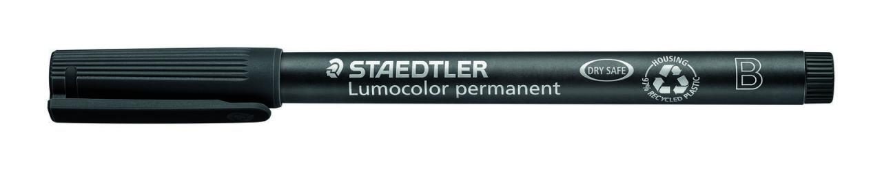 STAEDTLER Folienstifte Folienstift Lumocolor B schwar 1.0 - 2.5 mm Schwarz von STAEDTLER