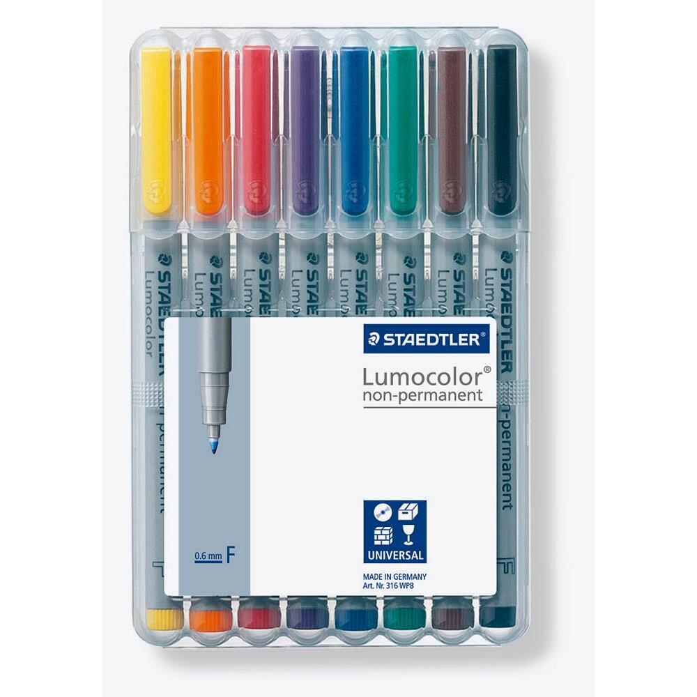 STAEDTLER Lumocolor Folienstifte-Set farbsortiert non-permanent - 8 Stück von STAEDTLER