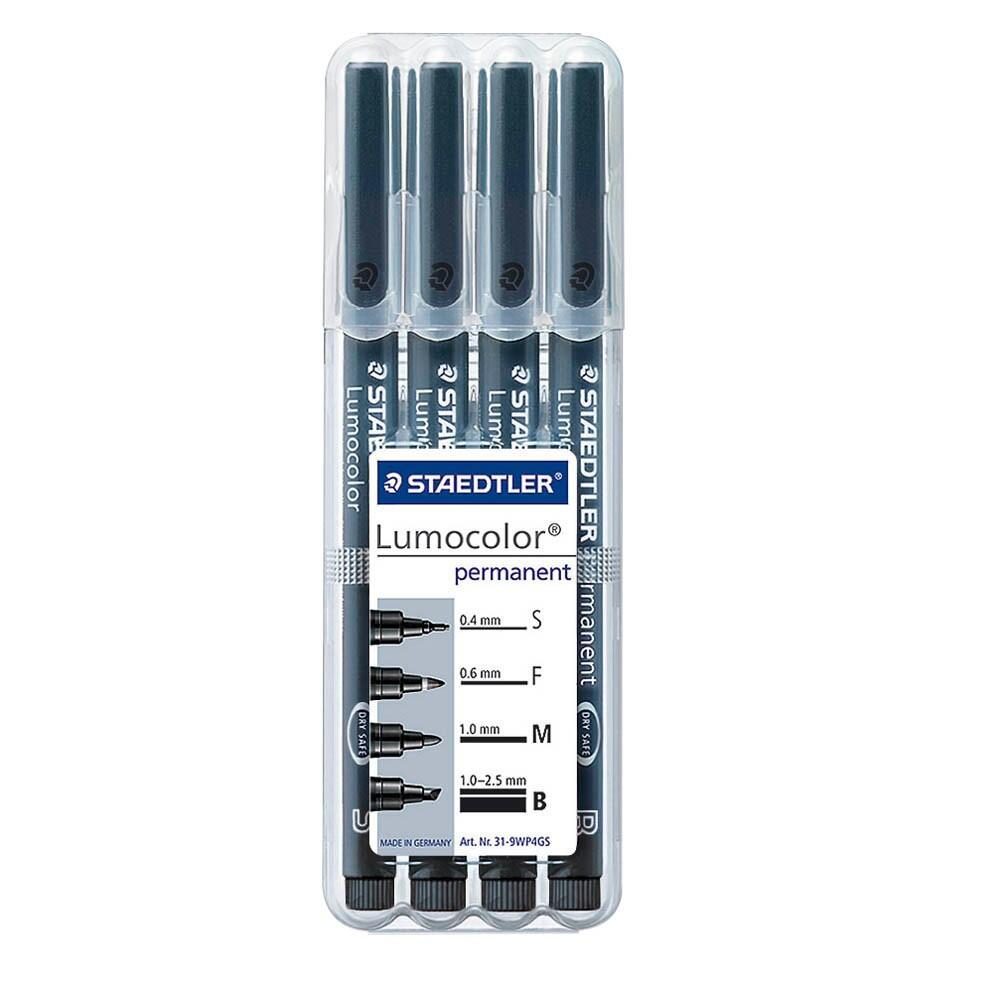 STAEDTLER Lumocolor Folienstifte schwarz permanent - 4 Stück von STAEDTLER