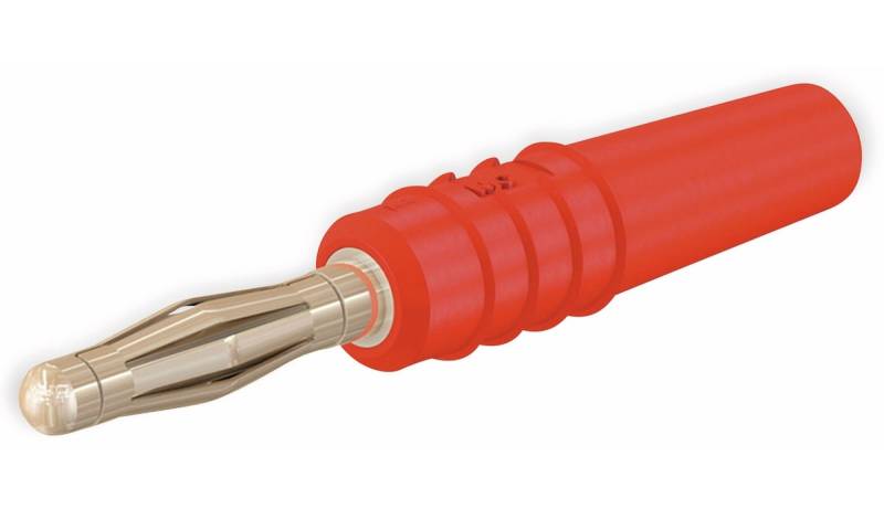 STÄUBLI SLS205-L Lamellenstecker, 2 mm, vergoldet, rot von STÄUBLI