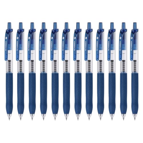 Kugelschreiber 12 STÜCK 0,5 mm stift Blau gelschreiber, Druckkugelschreiber mit Gelstifte, Gel Ink Pens für Tagebuchschreiben, Schreiben, Schule, Büro,Business (Blau) von STAGEEK