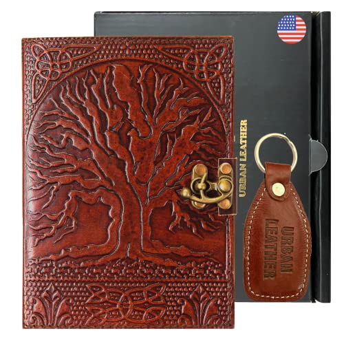 URBAN LEATHER Journal - Big Tree of Life Journal - brown handmade vintage sketchbook, writing book, unlined von STAGLIFE