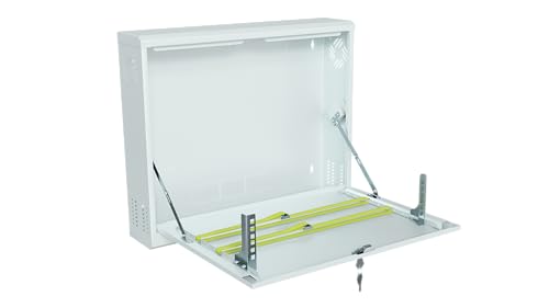 Stalflex | CCTV Rack Gehäuse 19 Zoll 2U, Tiefe 130mm, Metall, Weiß, Last - 40kg | CCTV Rack Schrank 19 Zoll, Netzwerkgeräte, Server, CCTV, Rack Schiene, Schlüsselgehäuse von STALFLEX