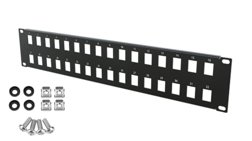 Stalflex Netzwerkschrank Patchpanel Standard 19 Zoll 2U - 32 Steckplätze Keystone Patchfeld - Hergestellt aus Stahl - Keystone Modul RJ45 nur - Computer- & Server-Racks Stalflex Netzwerkschrank Patchpanel Standard 19 Zoll 2U - 32 Steckplätze Keystone Patchfeld - Hergestellt aus Stahl - Keystone Modul RJ45 nur - Computer- & Server-Racks von STALFLEX