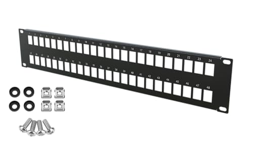 Stalflex Netzwerkschrank Patchpanel Standard 19 Zoll 2U - 48 Steckplätze Keystone Patchfeld - Hergestellt aus Stahl - Keystone Modul RJ45 nur - Computer- & Server-Racks Stalflex Netzwerkschrank Patchpanel Standard 19 Zoll 2U - 48 Steckplätze Keystone Patchfeld - Hergestellt aus Stahl - Keystone Modul RJ45 nur - Computer- & Server-Racks von STALFLEX