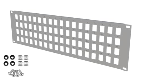 Stalflex Netzwerkschrank Patchpanel Standard 19 Zoll 3U - 72 Steckplätze Keystone Patchfeld - Hergestellt aus Stahl - Keystone Modul RJ45 nur - Computer- & Server-Racks von STALFLEX