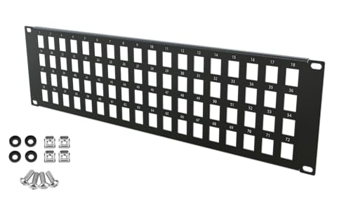 Stalflex Netzwerkschrank Patchpanel Standard 19 Zoll 3U - 72 Steckplätze Keystone Patchfeld - Hergestellt aus Stahl - Keystone Modul RJ45 nur - Computer- & Server-Racks Stalflex Netzwerkschrank Patchpanel Standard 19 Zoll 3U - 72 Steckplätze Keystone Patchfeld - Hergestellt aus Stahl - Keystone Modul RJ45 nur - Computer- & Server-Racks von STALFLEX
