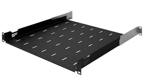Stalflex Server Fachboden 19 Zoll 1U 450mm - Serverschrank Hergestellt aus Hochbelastbarer Stahl - Universelles Einstellbar Belüftetes Rackmontage Kragarmtablett - 19 Zoll Fachboden von STALFLEX