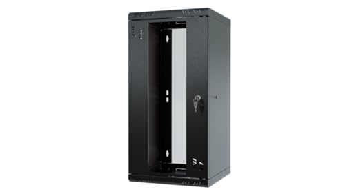 Stalflex Server Netzwerkschrank 10 Zoll 12U 300mm Standard - Hochbelastbarer Stahl - Computer- & Server-Racks - Serverschrank, kompatibel mit 19 Zoll Fachboden und Rack Schienen - Glastür von STALFLEX
