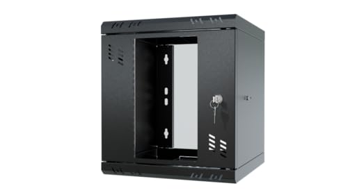Stalflex Server Netzwerkschrank 10 Zoll 6U 300mm Standard - Hochbelastbarer Stahl - Computer- & Server-Racks - Serverschrank, kompatibel mit 19 Zoll Fachboden und Rack Schienen - Glastür von STALFLEX