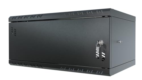 Stalflex Server Netzwerkschrank 19 Zoll 4U 350mm Standard - Hochbelastbarer Stahl - Computer- & Server-Racks - Serverschrank, kompatibel mit 19 Zoll Fachboden und Rack Schienen - Metalltür von STALFLEX