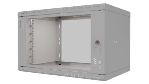 Stalflex Server Netzwerkschrank 19 Zoll 6U 350mm Standard - Hochbelastbarer Stahl - Computer- & Server-Racks - Serverschrank, kompatibel mit 19 Zoll Fachboden und Rack Schienen - Glastür von STALFLEX