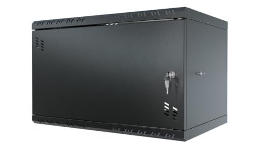 Stalflex Server Netzwerkschrank 19 Zoll 6U 350mm Standard - Hochbelastbarer Stahl - Computer- & Server-Racks - Serverschrank, kompatibel mit 19 Zoll Fachboden und Rack Schienen - Metalltür von STALFLEX