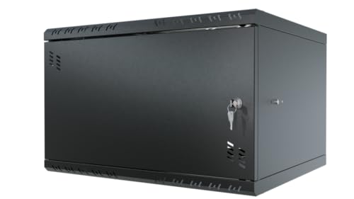 Stalflex Server Netzwerkschrank 19 Zoll 6U 450mm Standard - Hochbelastbarer Stahl - Computer- & Server-Racks - Serverschrank, kompatibel mit 19 Zoll Fachboden und Rack Schienen - Metalltür von STALFLEX