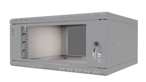 Stalflex 4U Serverschrank zur Wandmontage – Netzwerk-Rack-Gehäuse mit abschließbarer Tür – Netzwerkschrank 450 mm Tiefe für 48.3 cm IT-Geräte und A/V-Geräte – Server-Rack-Gehäuse von STALFLEX