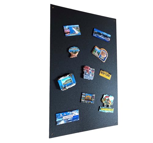 Leichte Magnettafel Magnetwand Schwarz 66x42 cm Memotafel aus Edelstahl Fotowand für Urlaubs Magnete Magnetisch Tafel Metalltafel für Wohnung Büro Küche von STALFORM