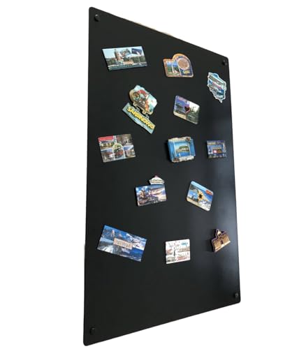 Magnettafel Magnetwand Schwarz 80x50 cm Memotafel aus Edelstahl Fotowand für Urlaubs Magnete Magnetisch Tafel Metalltafel für Wohnung Büro Küche von STALFORM
