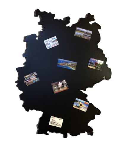 Magnettafel Magnetwand Schwarz Deutschlandkarte 80x60 cm Memotafel aus Edelstahl Fotowand für Urlaubs Magnete Magnetisch Tafel Metalltafel für Wohnung Büro Küche von STALFORM