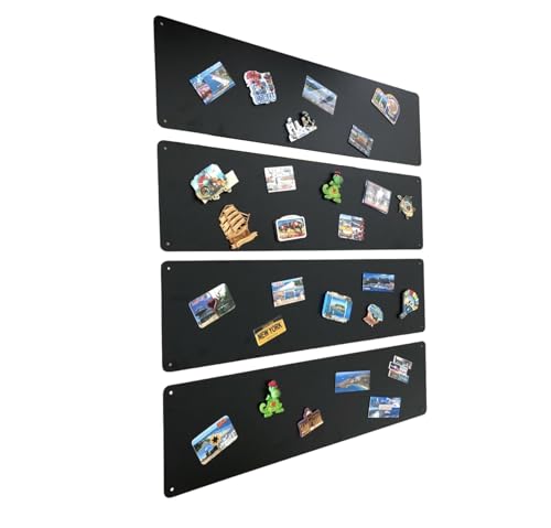 STALFORM 4 x Magnettafel Schwarz 80x22 cm aus Edelstahl Magnetwand Pinnwand Magnetisch Groß Magnetboard Küche, Büro, Kinderzimmer von STALFORM
