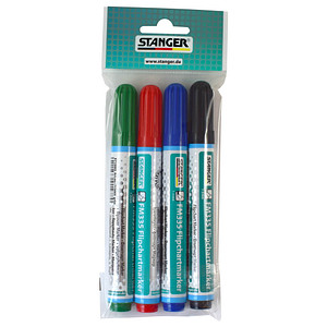 STANGER FM335 Flipchart-Marker farbsortiert 1,0 - 3,0 mm, 4 St. von STANGER