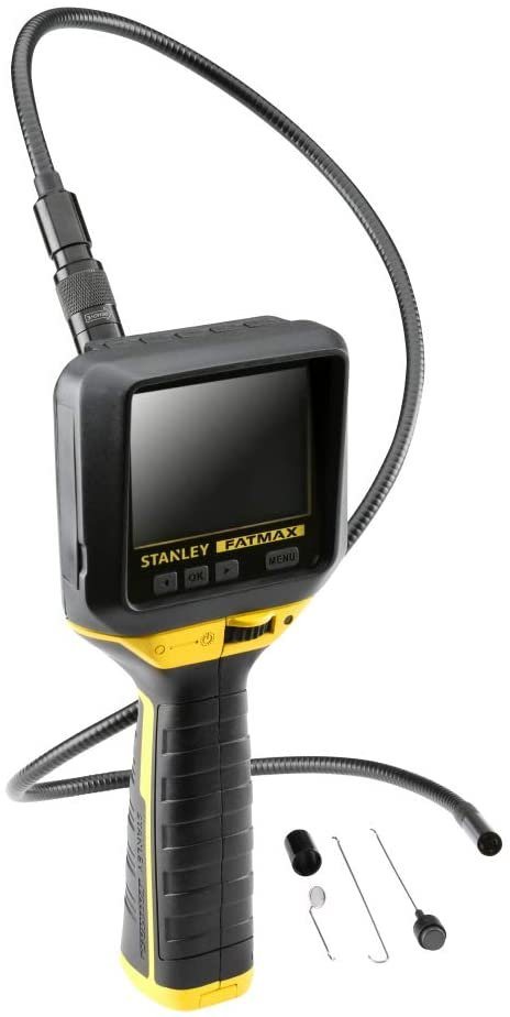 STANLEY FMHT0-77421 FM Inspektionskamera mit 1m Kabellänge, 9 mm Kamerakopf Inspektionskamera (3-fach Zoom, TFT-LCD, SD-Kartensteckplatz, IP67) von STANLEY